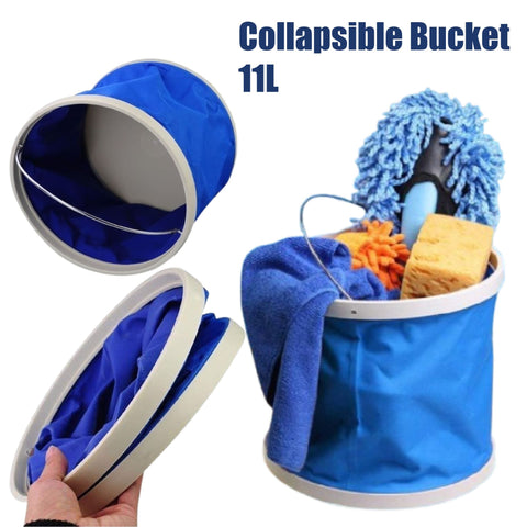 Collapsible Bucket 11L Cleaning Bucket Mop Foldable Camping Fishing Camping