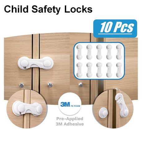 10Pack Baby Safety Gates Locks Adhesive Child Safety Strap Locks