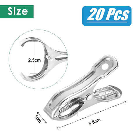 20Pcs Clothes Drying Rack Sock Hanger Clothing Hanger Stainless Steel pegs