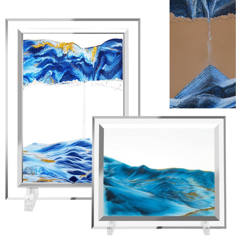Moving Sand Art Picture 3D Deep Sea Sandscape in Motion Glass Frame