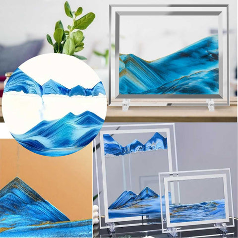 Moving Sand Art Picture 3D Deep Sea Sandscape in Motion Glass Frame