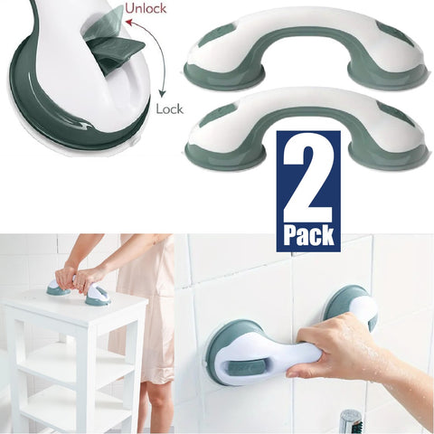 2Pack 12inch Elderly Safety Grab Bar for Bathtubs Showers Strong Hold Suction