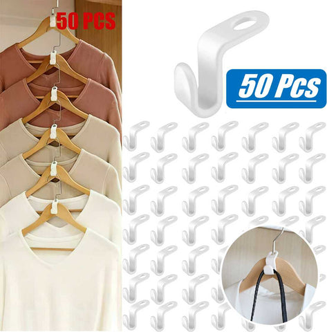 50Pcs Magic Hangers Space Saving Hangers Wardrobe Closet Clothing Organizer