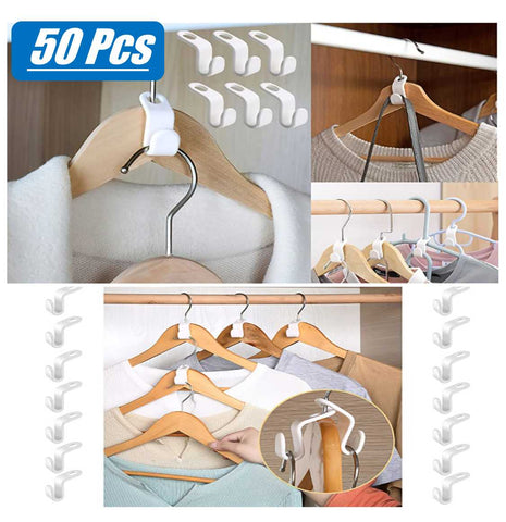 50Pcs Magic Hangers Space Saving Hangers Wardrobe Closet Clothing Organizer