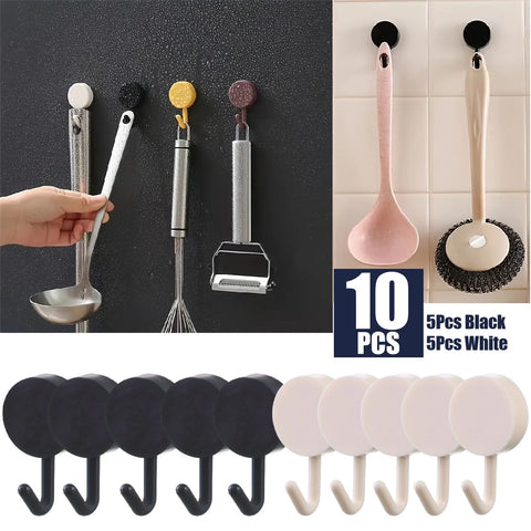 10Pcs Adhesive Wall Hooks Wall Decorative Key Holder Rack Door Bathroom