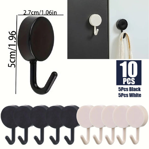 10Pcs Adhesive Wall Hooks Wall Decorative Key Holder Rack Door Bathroom