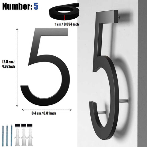 Acrylic Door Number & Letter Signs ( Number: 5 )