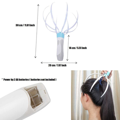 Electric Head Scalp Massager Neck Massage with Vibrating 8 Contacts Claws