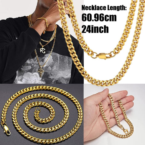 Men's Gold Necklace Chain 60cm Plated in 18k Gold
