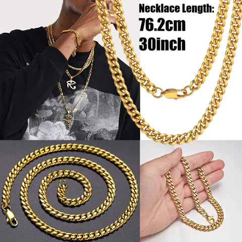 Men's Gold Necklace Chain 75cm Plated in 18k Gold