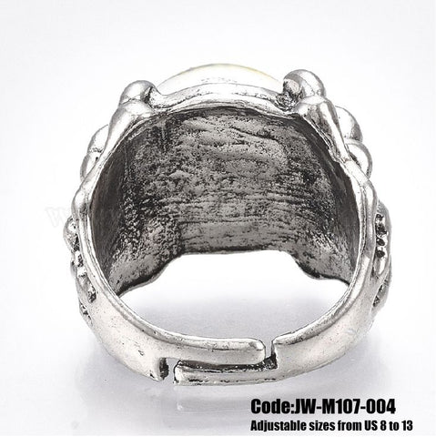 Men's Ring Jewellery Silver Vintage Punk Dragon Demon Eyes Adjustable Rings