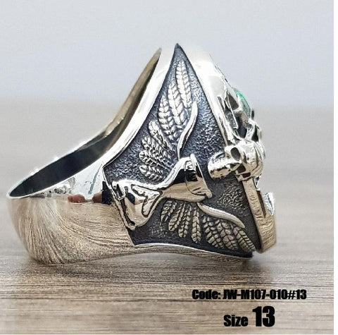 Men's Ring Jewellery Skull Memento Stoicym 925 Silver Ring