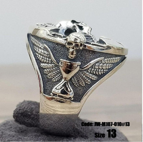 Men's Ring Jewellery Skull Memento Stoicym 925 Silver Ring