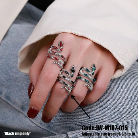 Women's Ring Jewellery Snake Retro Silver Gemstone Ring