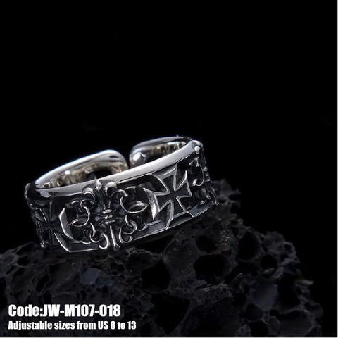 Men's Ring Jewellery Skeleton Cross Vintage Silver Ring