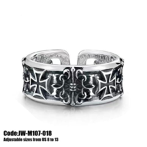 Men's Ring Jewellery Skeleton Cross Vintage Silver Ring
