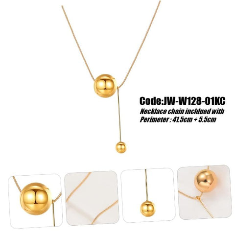 Women's Gold Chain Necklace Jewellery Ball Clavicle Pendants