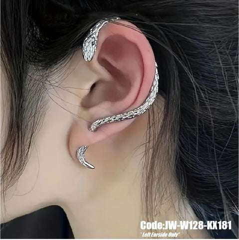 Women's Silver Earring Jewellery Snake Ear Cuff Gothic