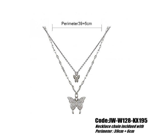 Women's Gold Chain Necklace Jewellery Delicate Butterfly pendant