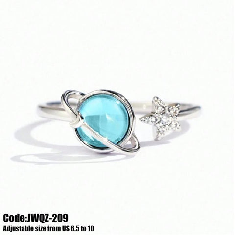 Women's Jewellery Gemstone Moonstone Moon Star Silver Ring