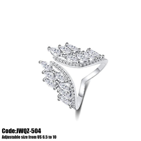 Women's Diamond Ring Angel Wing Feather Promise Ring