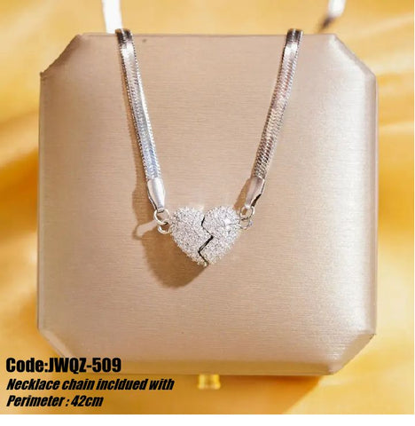 Women's Jewellery Silver Magnetic Heart Shaped Clavicle Necklace