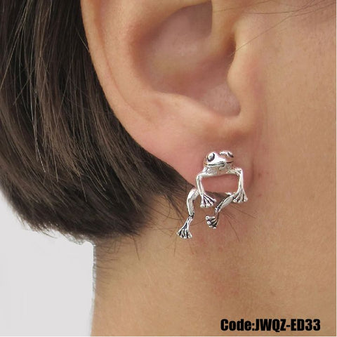 Women's Jewellery Sterling Silver Tone Cute Frog Earrings