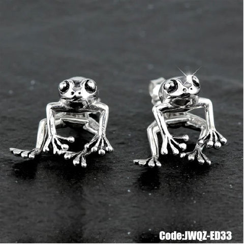 Women's Jewellery Sterling Silver Tone Cute Frog Earrings