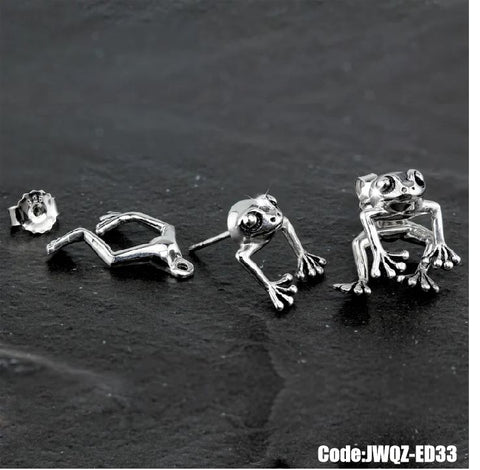 Women's Jewellery Sterling Silver Tone Cute Frog Earrings