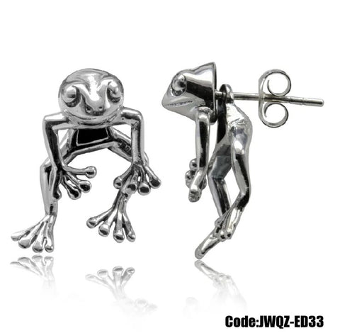 Women's Jewellery Sterling Silver Tone Cute Frog Earrings