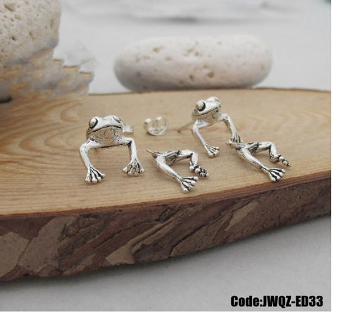 Women's Jewellery Sterling Silver Tone Cute Frog Earrings