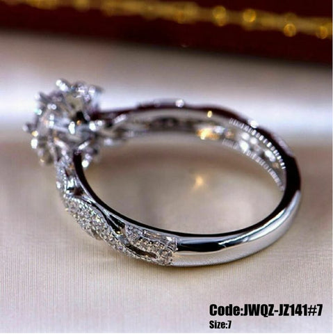 Women's Jewellery Vintage Round Cut CZ Diamond Gold Ring Size 7