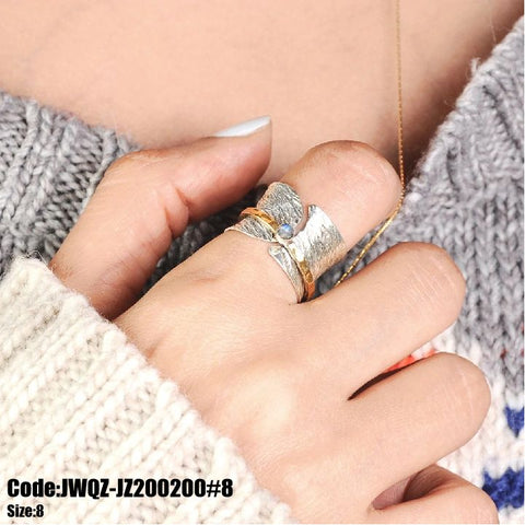 Women's Jewellery Moonstone Marquise Antique Silver Band Ring Size 8