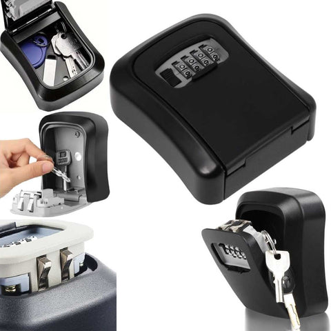 Key Lock Box Wall Mounted 4 Digit Combination Lockbox for Indoor Outdoor