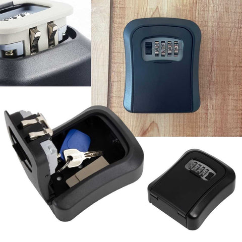 Key Lock Box Wall Mounted 4 Digit Combination Lockbox for Indoor Outdoor
