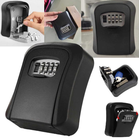 Key Lock Box Wall Mounted 4 Digit Combination Lockbox for Indoor Outdoor