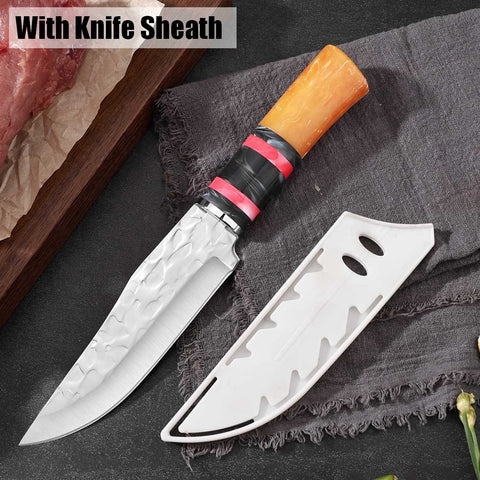Jade Dragon Boning Knife Meat Cleaver Outdoor Camping Knife With Knife Sheath