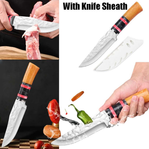 Jade Dragon Boning Knife Meat Cleaver Outdoor Camping Knife With Knife Sheath