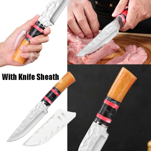 Jade Dragon Boning Knife Meat Cleaver Outdoor Camping Knife With Knife Sheath