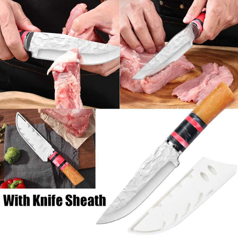 Jade Dragon Boning Knife Meat Cleaver Outdoor Camping Knife With Knife Sheath
