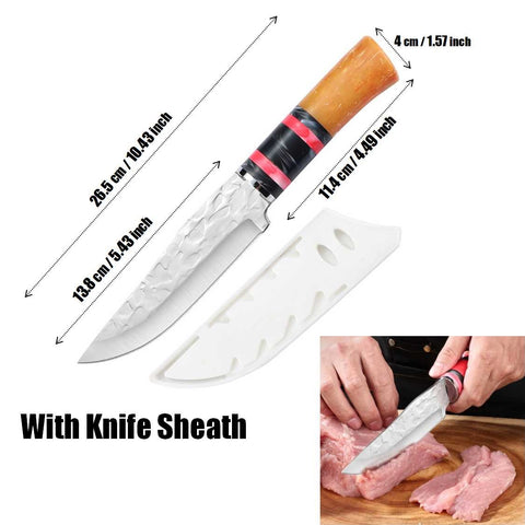 Jade Dragon Boning Knife Meat Cleaver Outdoor Camping Knife With Knife Sheath