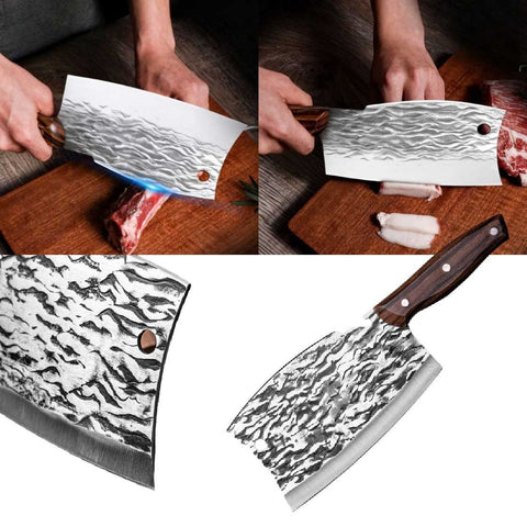 Heavy Duty Multi-Purpose Dual Edges Meat Cleaver Knife Butcher Knife Bone Cutter