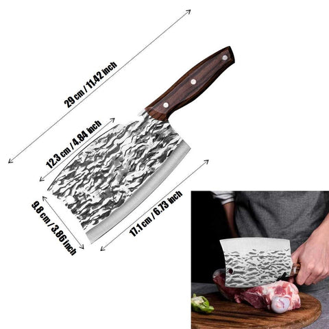 Heavy Duty Multi-Purpose Dual Edges Meat Cleaver Knife Butcher Knife Bone Cutter