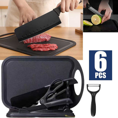 6 PCS Black Kitchen Knife Set
