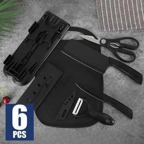 6 PCS Black Kitchen Knife Set