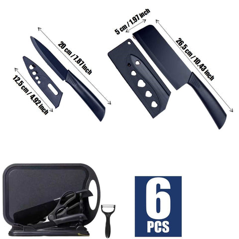 6 PCS Black Kitchen Knife Set