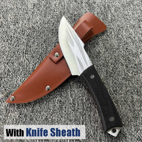 Outdoor Cleaver Knife with Knife Sheath Home Outdoor Camping Knife Black Handle