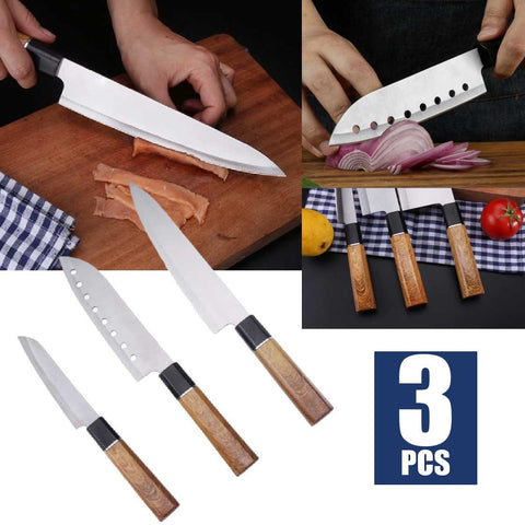 Professional Chef Knife Set 3-Piece Japanese Kitchen Knives