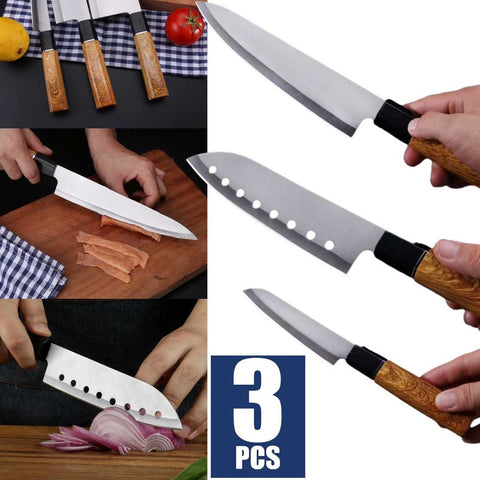 Professional Chef Knife Set 3-Piece Japanese Kitchen Knives