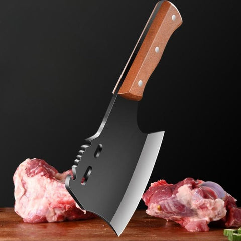 Heavy-Duty Axe Shape Meat Cleaver Bone Chopping Knife with 4mm Thick Blade